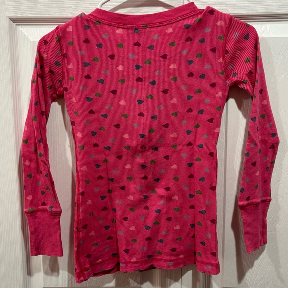 SO Girl’s Heart Print Button Down V Neck Long Sleeve Shirt Top -pink size S(7/8) - Picture 3 of 3